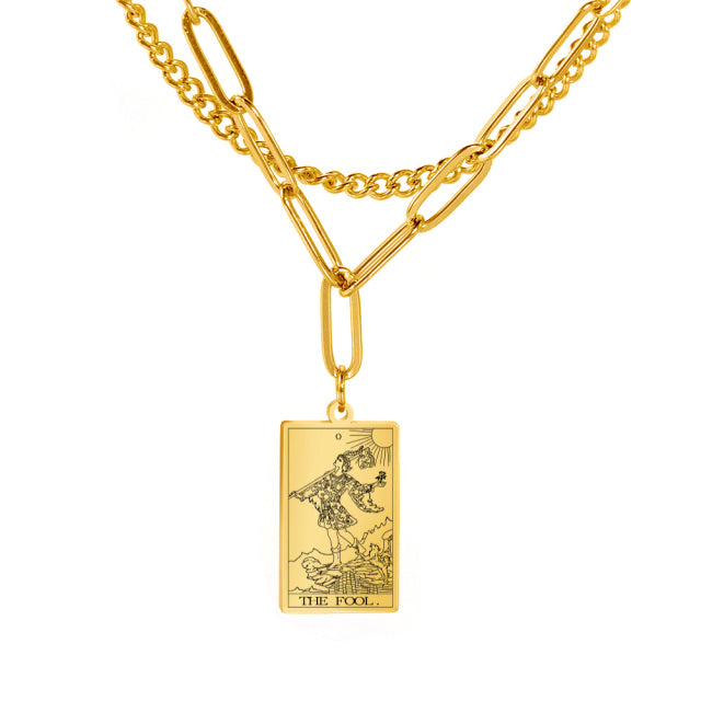 Tarot Necklace | Petit Major Arcana Pendant | Double Layer Chain | Apollo Tarot