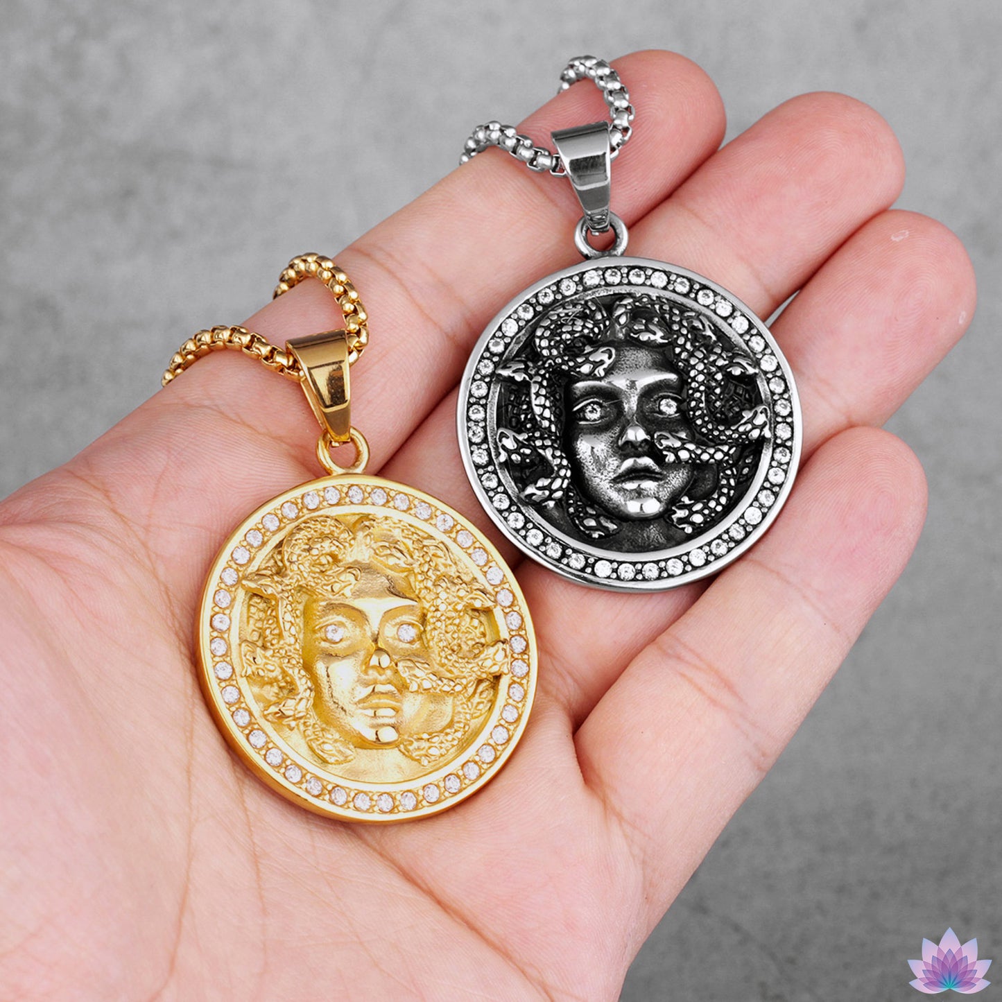 Colar Medusa | Pingente de Proteção da Mitologia Grega da Górgona | Amuleto de Adoração Pagã da Górgona | Joias da Bruxa Gorgo