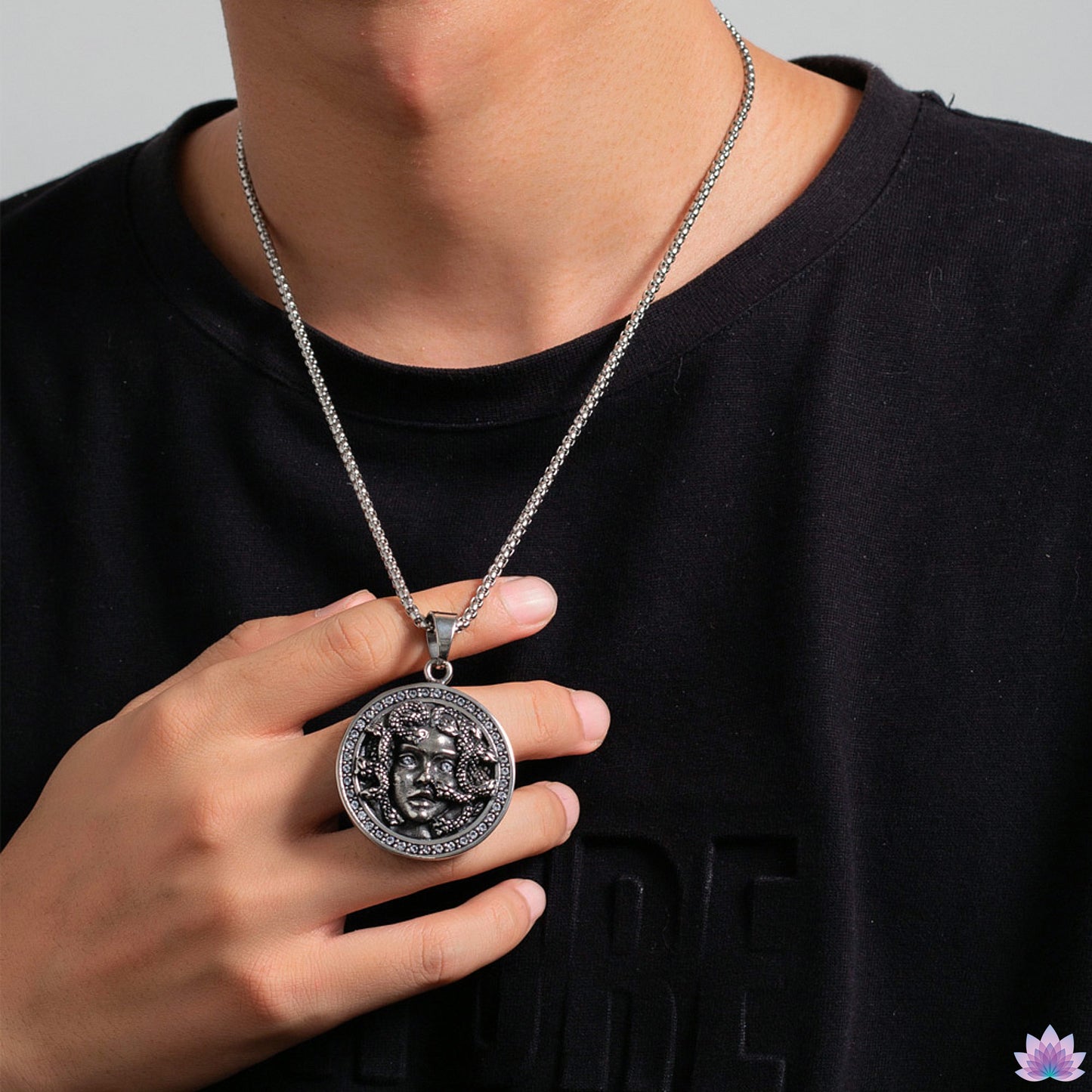 Colar Medusa | Pingente de Proteção da Mitologia Grega da Górgona | Amuleto de Adoração Pagã da Górgona | Joias da Bruxa Gorgo