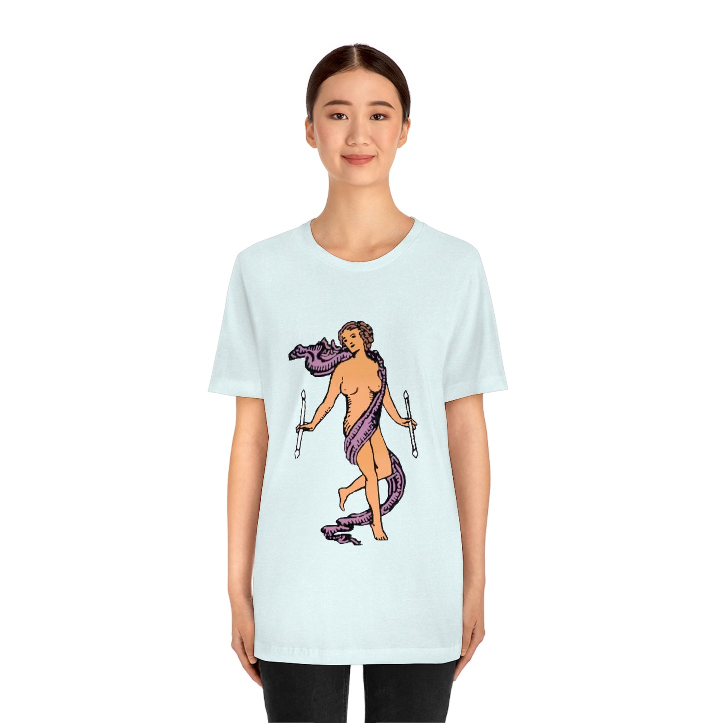 The World Tarot Card Unisex Blue T-Shirt | Witchy Apparel Gift For Spiritual Men & Women | Apollo Tarot