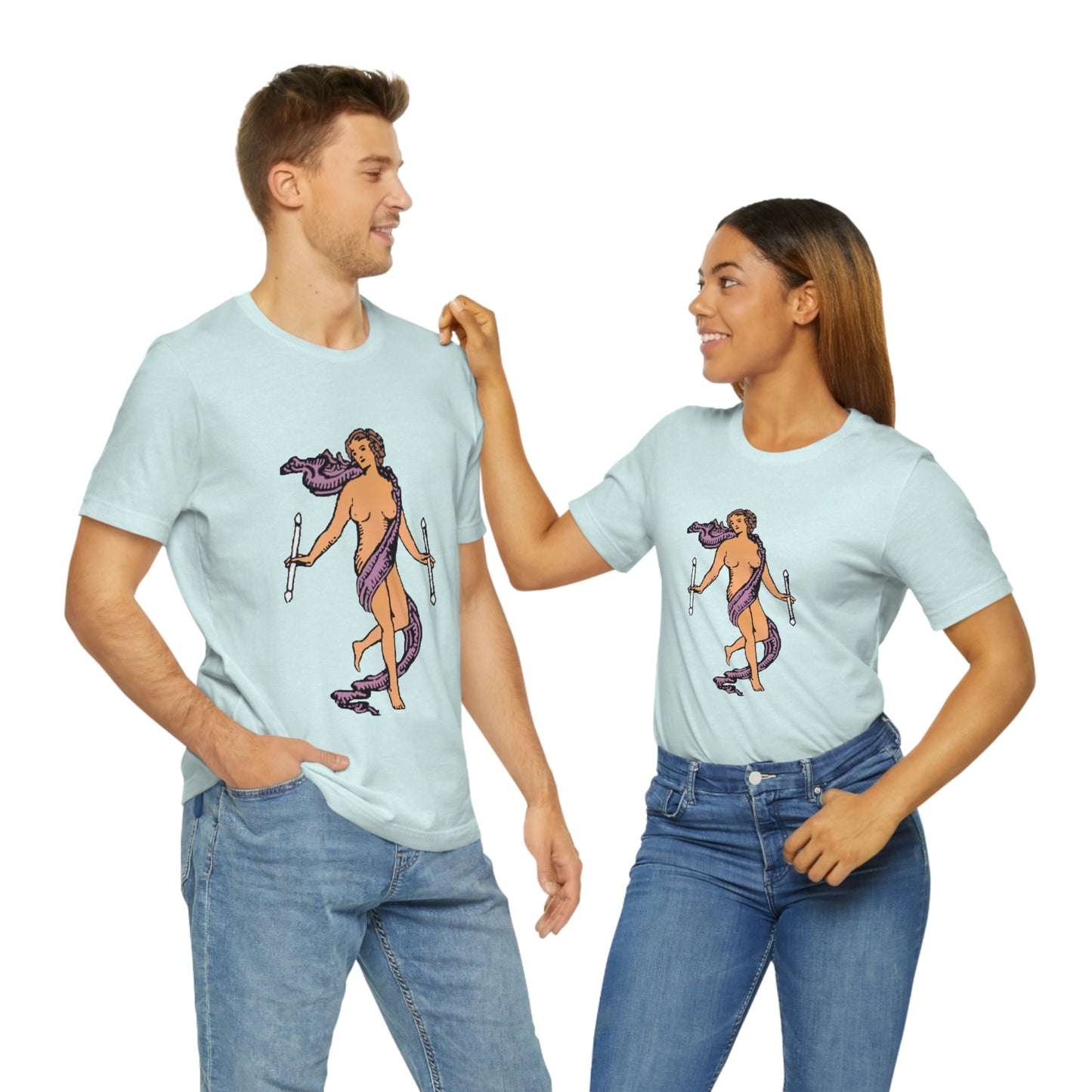 The World Tarot Card Unisex Blue T-Shirt | Witchy Apparel Gift For Spiritual Men & Women | Apollo Tarot