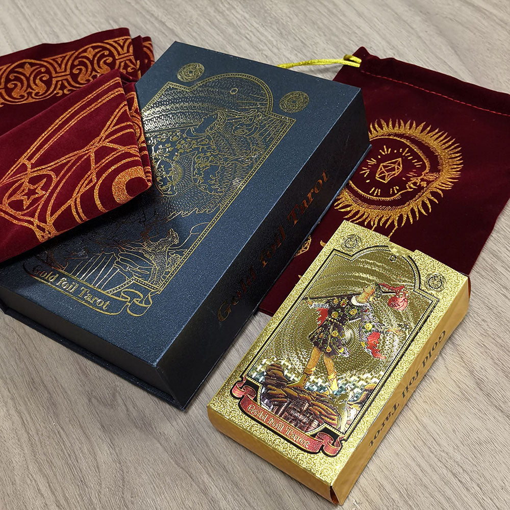 Gold Foil Rider-Waite Tarot Deck Gift Box With Guidebook For Beginners | Premium Cards | Apollo Tarot Shop