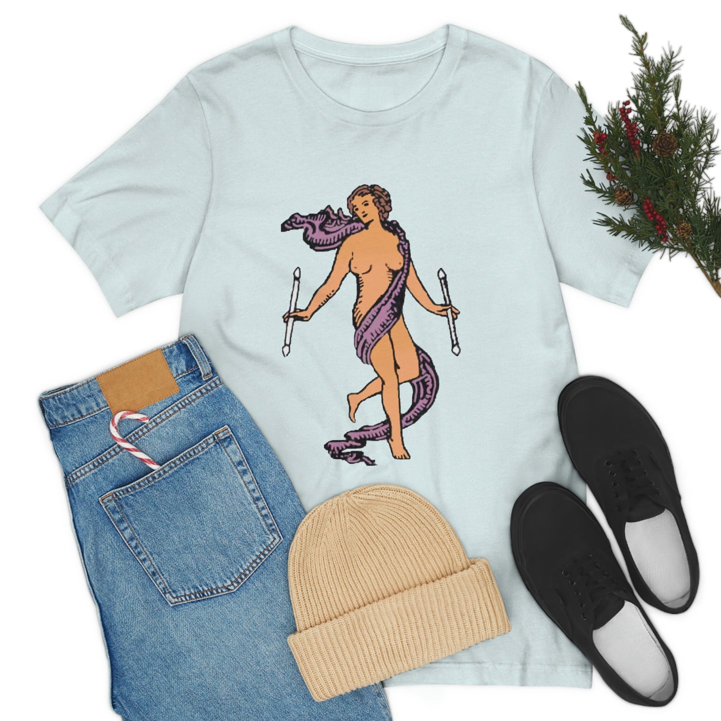 The World Tarot Card Unisex Blue T-Shirt | Witchy Apparel Gift For Spiritual Men & Women | Apollo Tarot