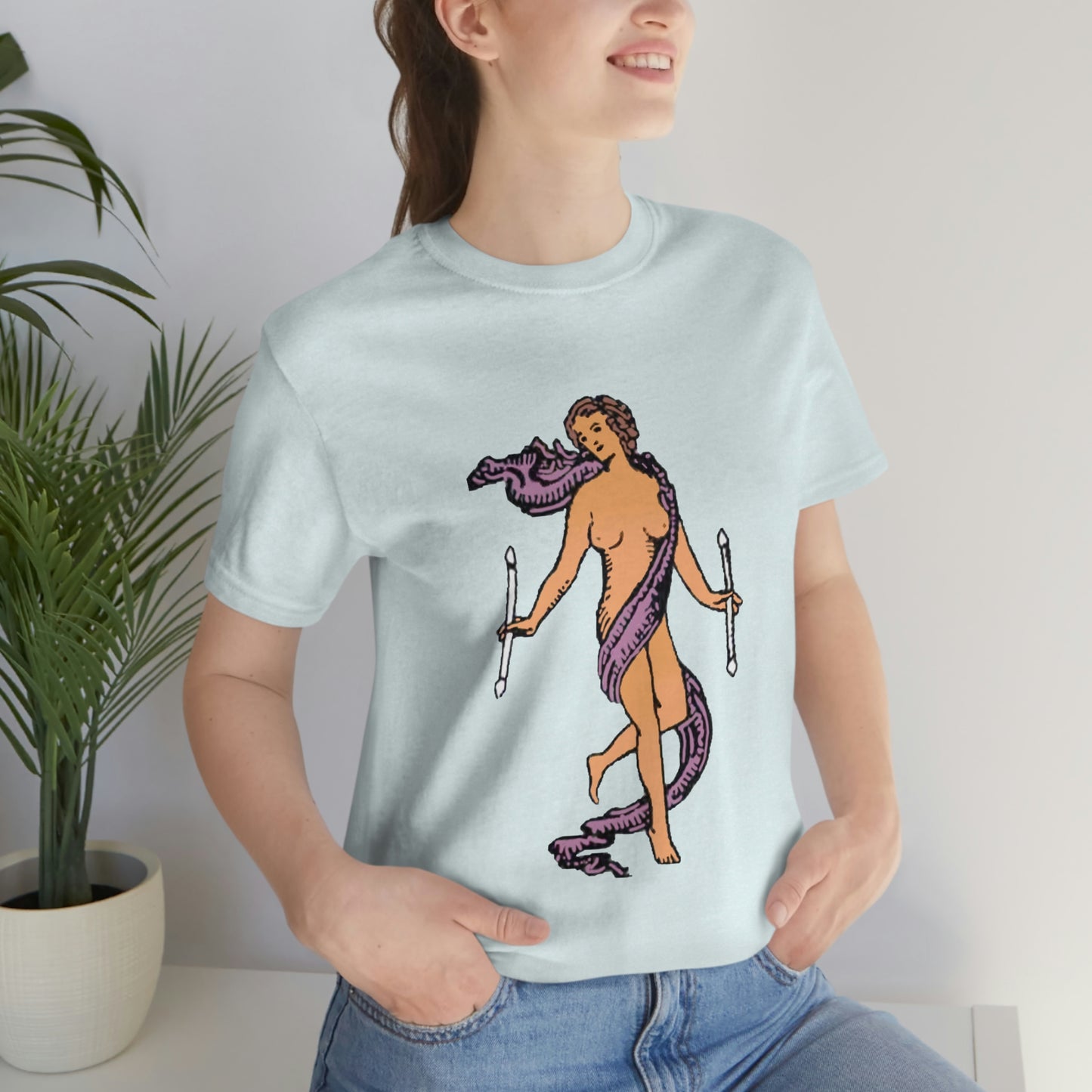 The World Tarot Card Unisex Blue T-Shirt | Witchy Apparel Gift For Spiritual Men & Women | Apollo Tarot