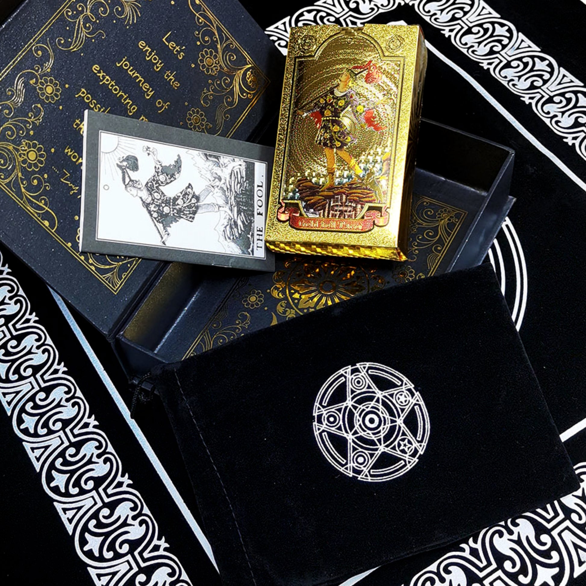 Gold Foil Rider-Waite Tarot Deck Gift Box With Guidebook For Beginners | Premium Cards | Apollo Tarot Shop