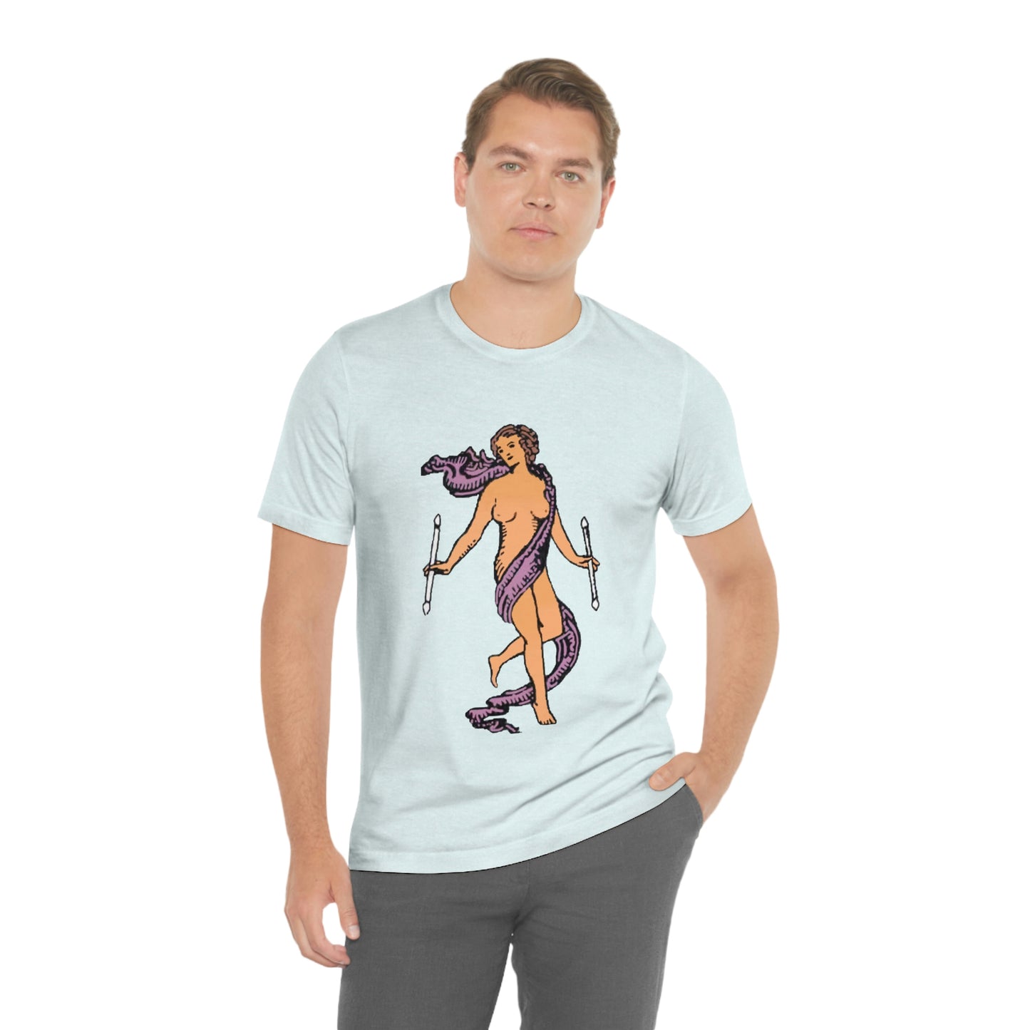 The World Tarot Card Unisex Blue T-Shirt | Witchy Apparel Gift For Spiritual Men & Women | Apollo Tarot