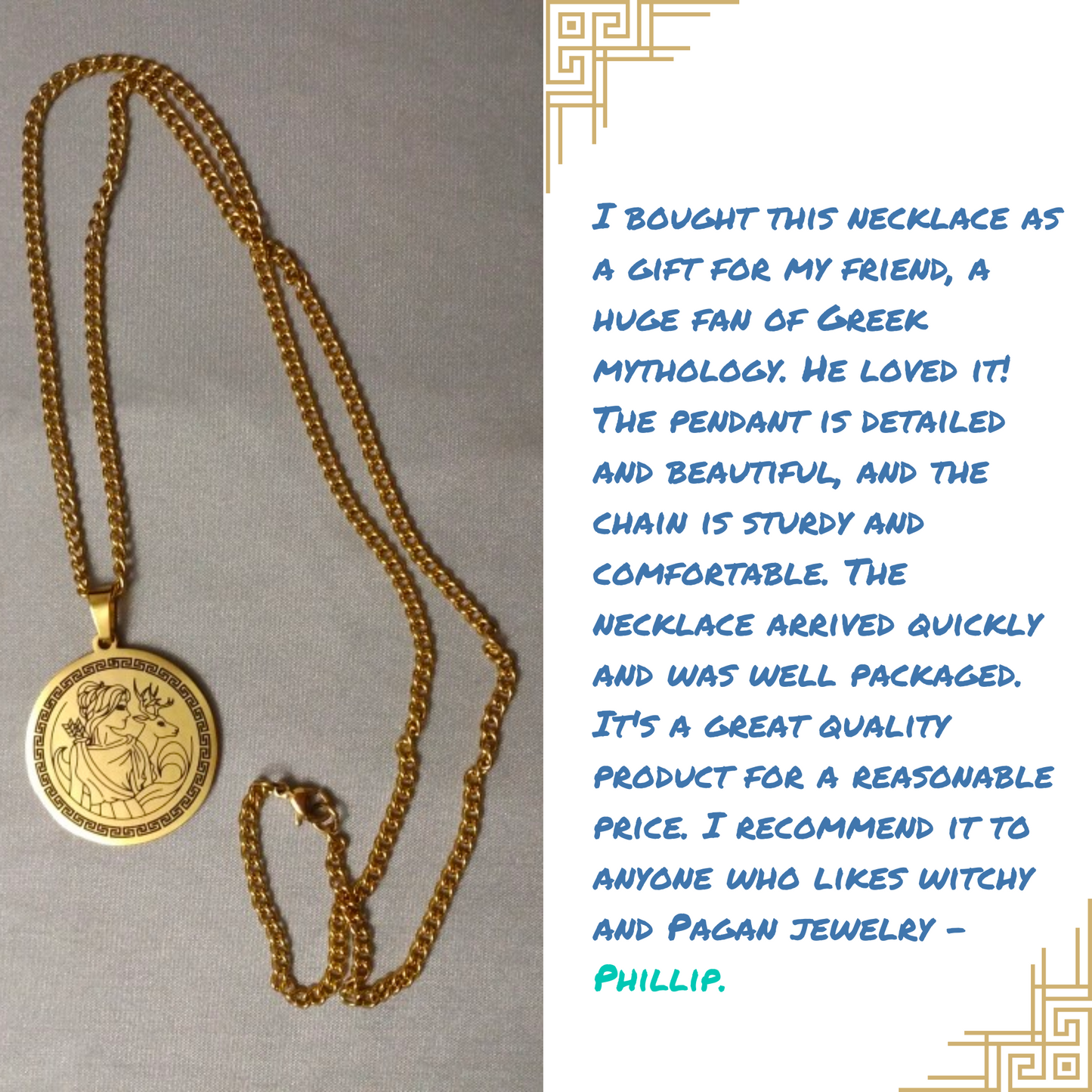 Dionysus Necklace | Bacchus Round Pendant | Ancient Greek Mythology Charm Jewelry | Witchy Accessory For Pagan Deity Worship | Apollo Tarot Shop