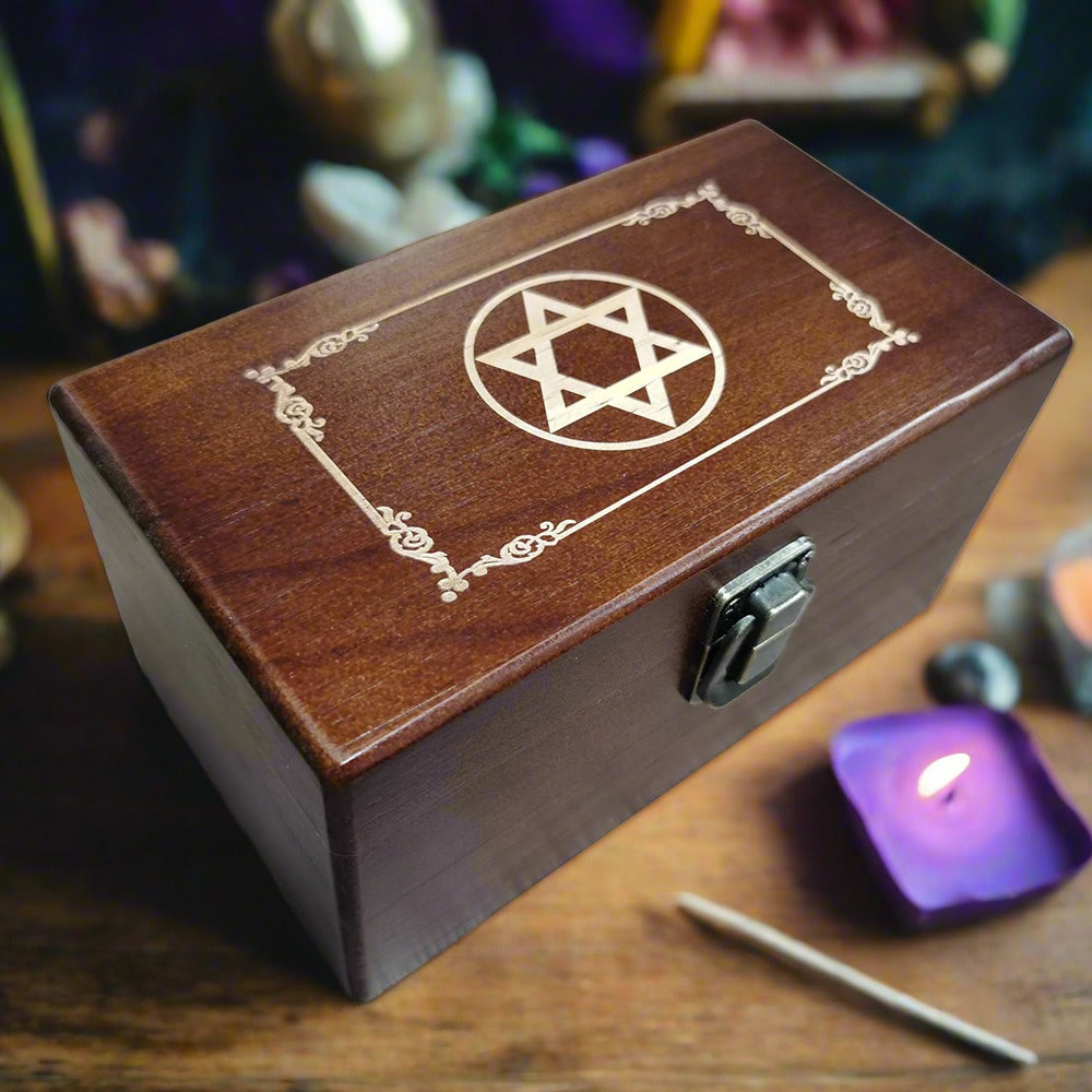 Gold Foil Tarot Deck In A Wooden Gift Box | Universal Tarot Deck Luxury Divination Set Containing Carved Wood Box, Tablecloth, And Guidebook | Apollo Tarot