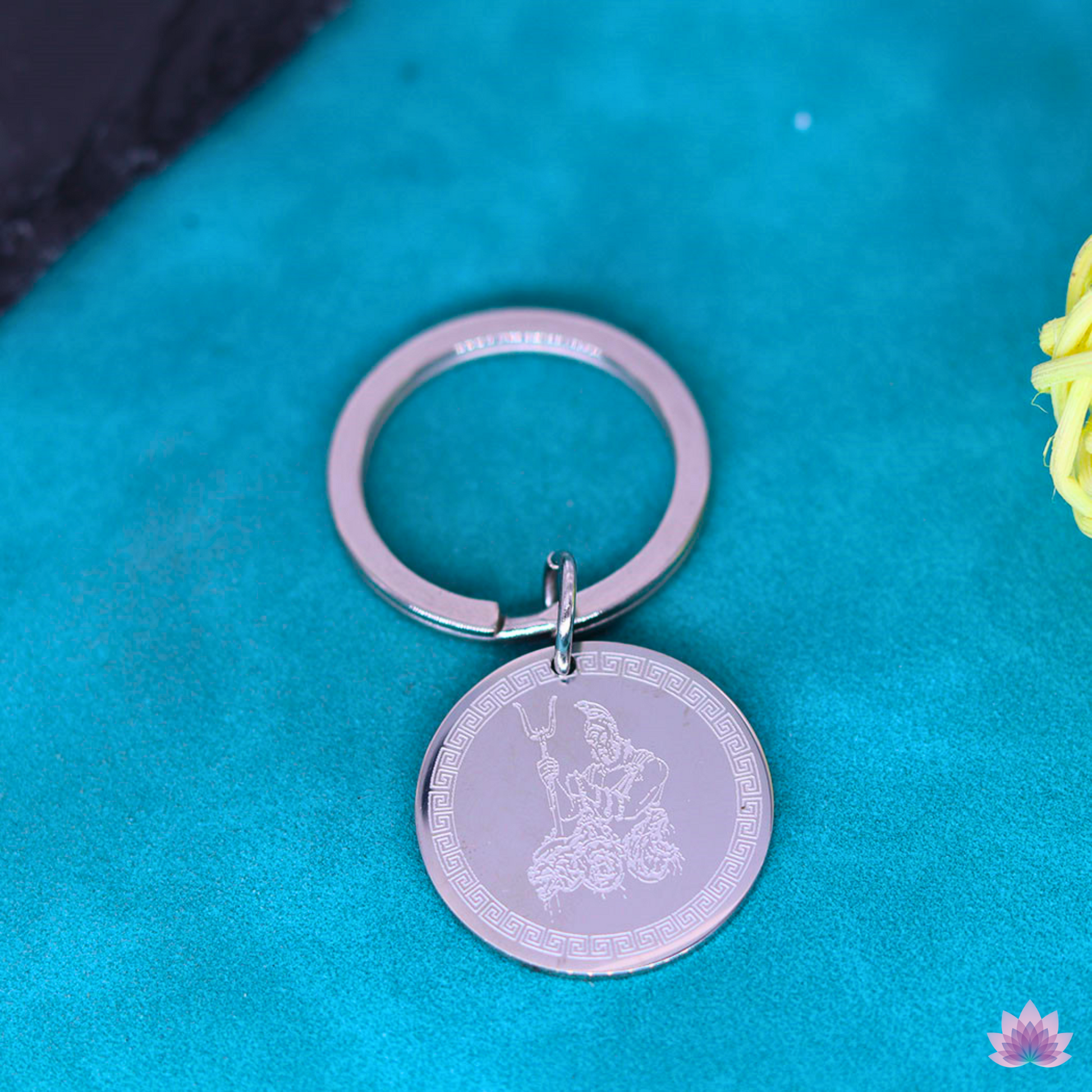 Hades With Cerberus Keychain | Greek Mythology Medallion Key Pendant | Silver Or Gold-Plated Stainless Steel Keyring | Apollo Tarot Accessory Shop