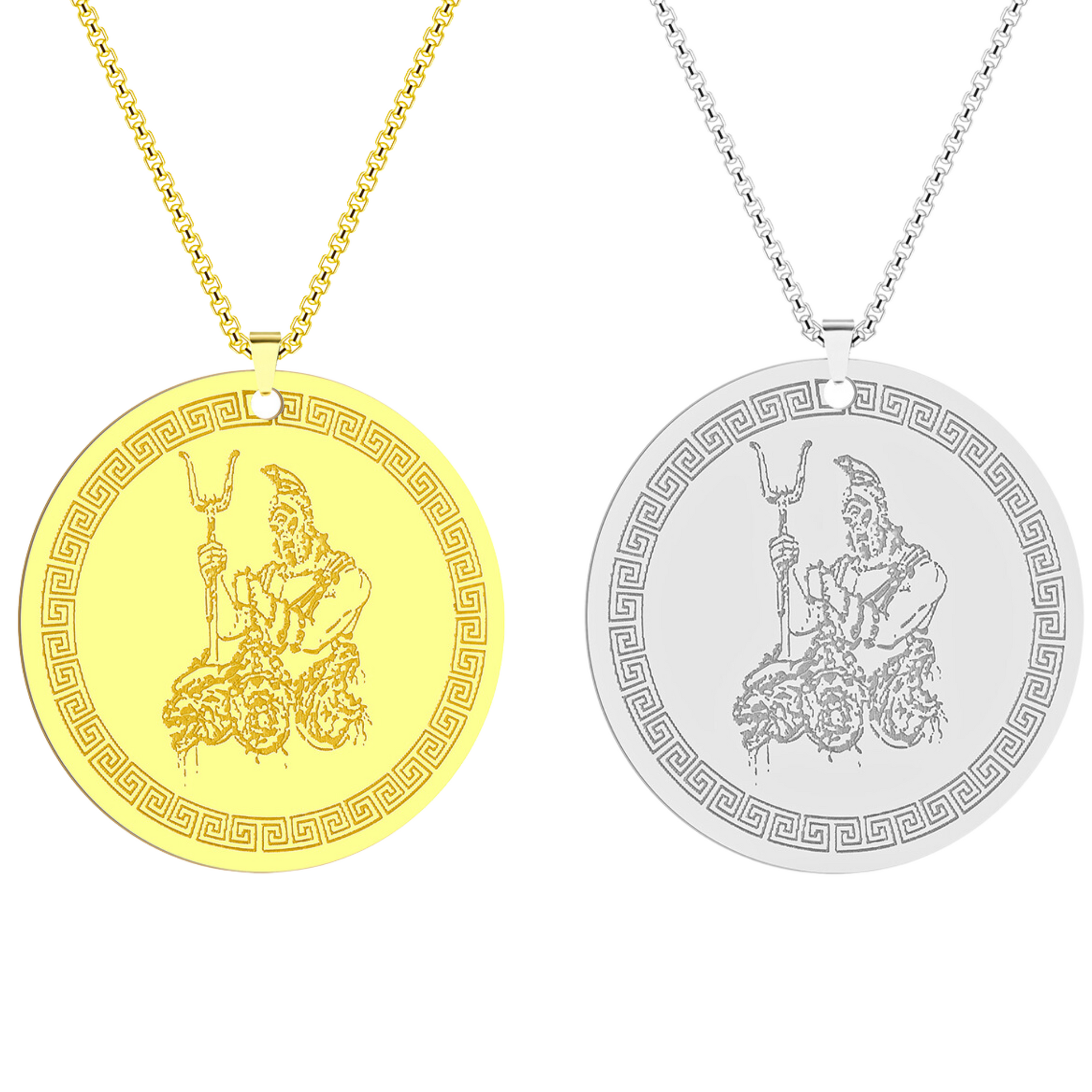 Hades & Cerberus Greek Mythology Necklace | Chthonic God Of The Underworld Pendant | Silver Or Gold-Plated Stainless Steel Charm Jewelry | Apollo Tarot Shop