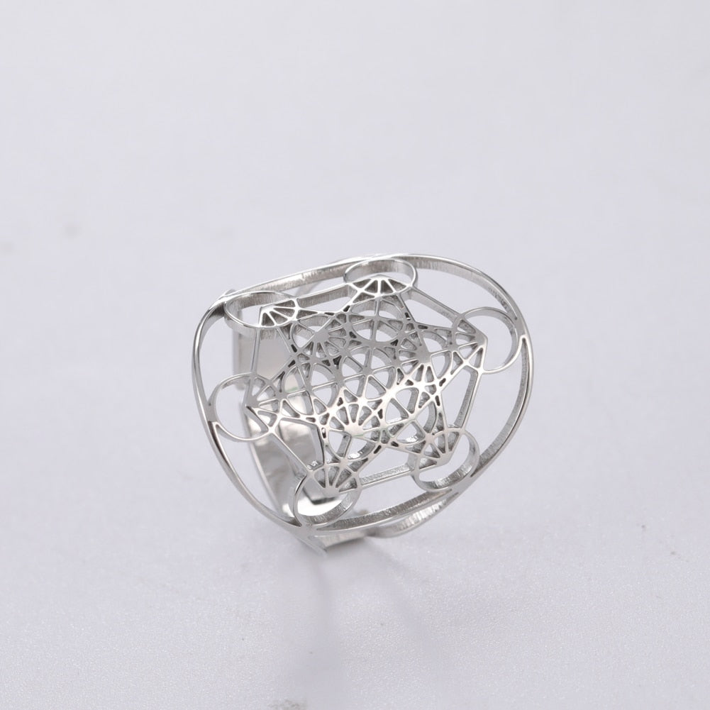 Archangel Metatron Ring | Sacred Geometry Statement Jewelry For Spiritual Women | Angel Sigil Magick Witchy Fashion Accessory | Apollo Tarot Shop