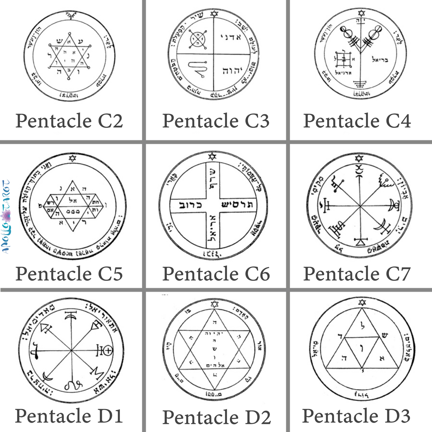 Key of Solomon's Pentacles Necklace | Custom Magick Pentacle | Talisman Amulet Pendant | Apollo Tarot Shop
