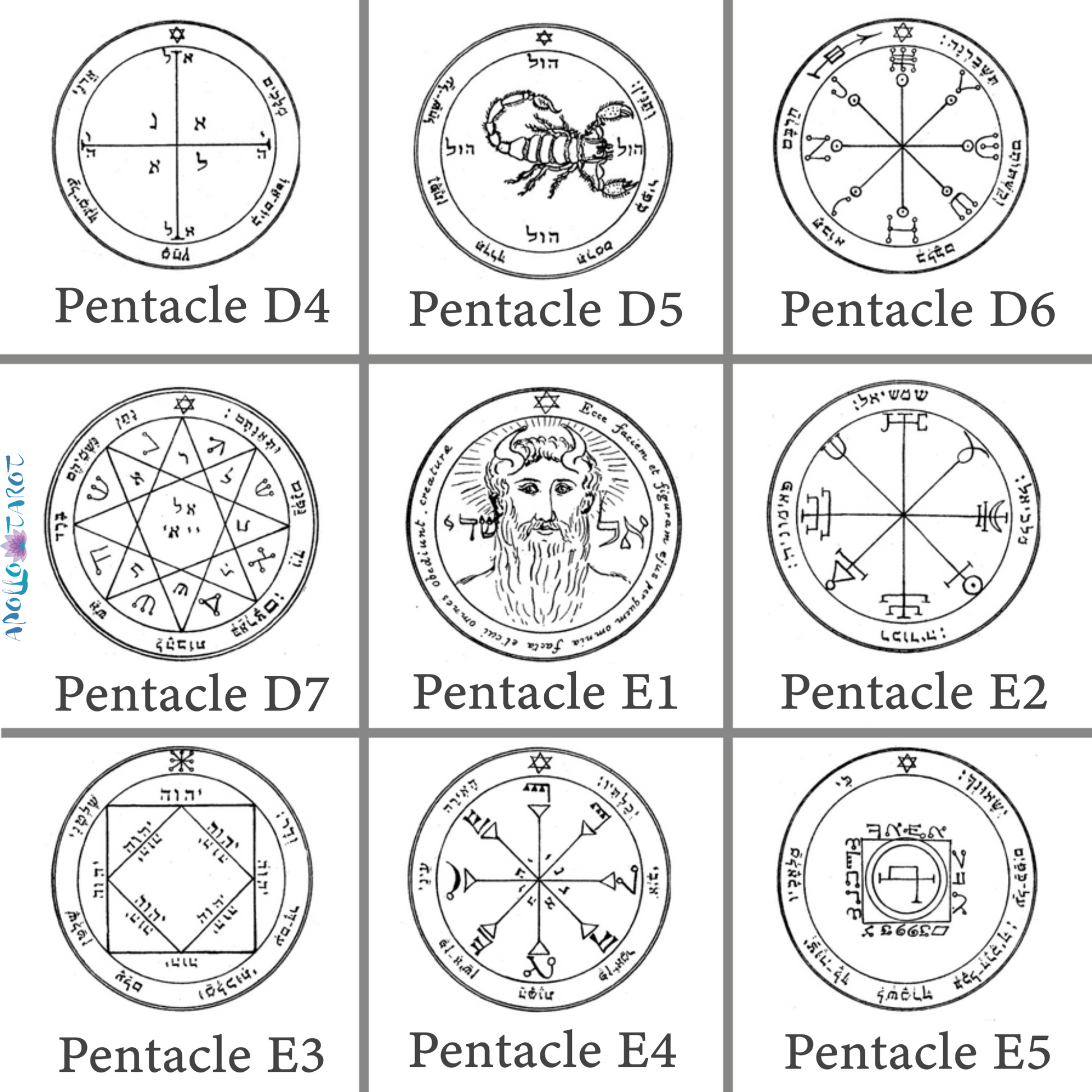 Key of Solomon's Pentacles Necklace | Custom Magick Pentacle | Talisman Amulet Pendant | Apollo Tarot Shop