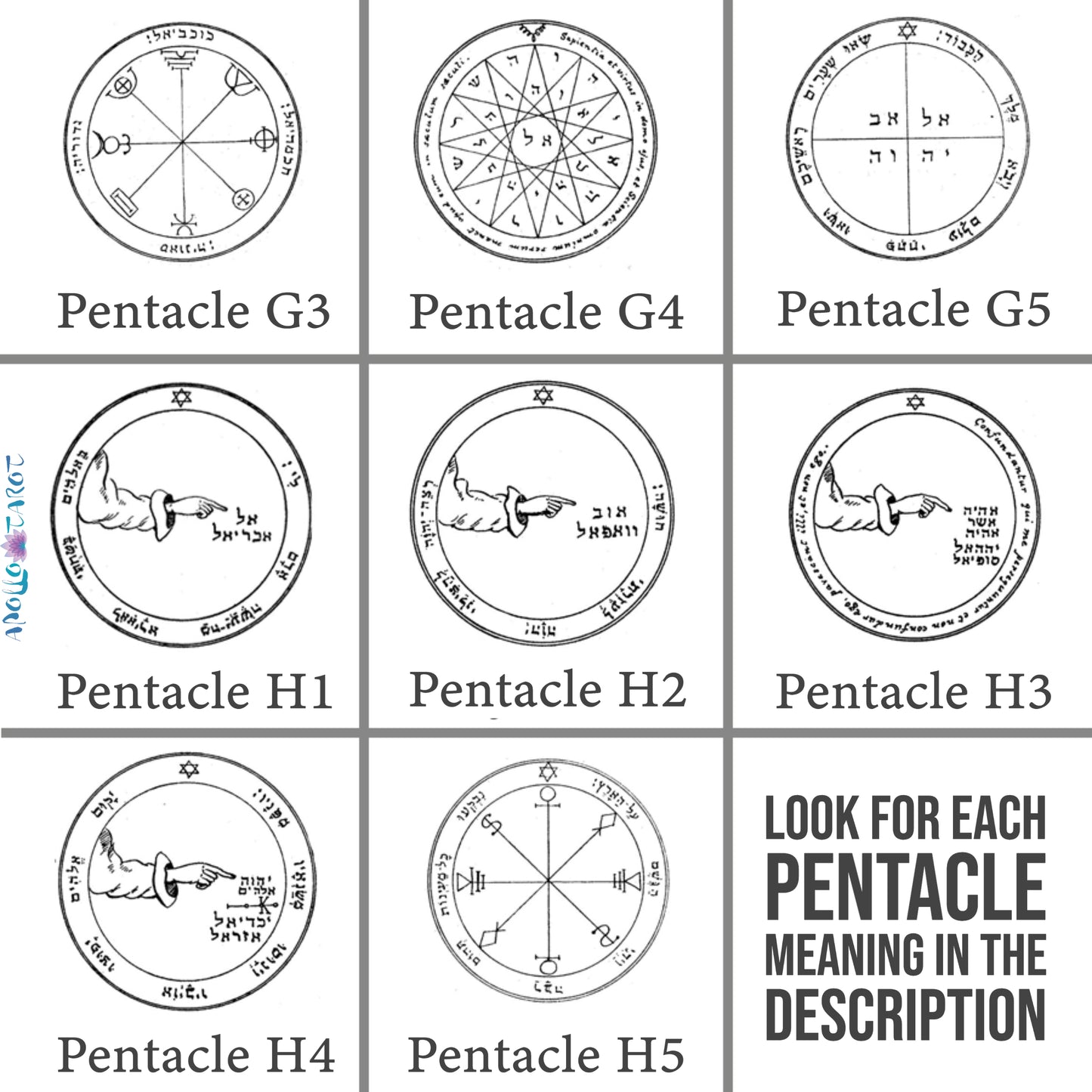 Key of Solomon's Pentacles Necklace | Custom Magick Pentacle | Talisman Amulet Pendant | Apollo Tarot Shop