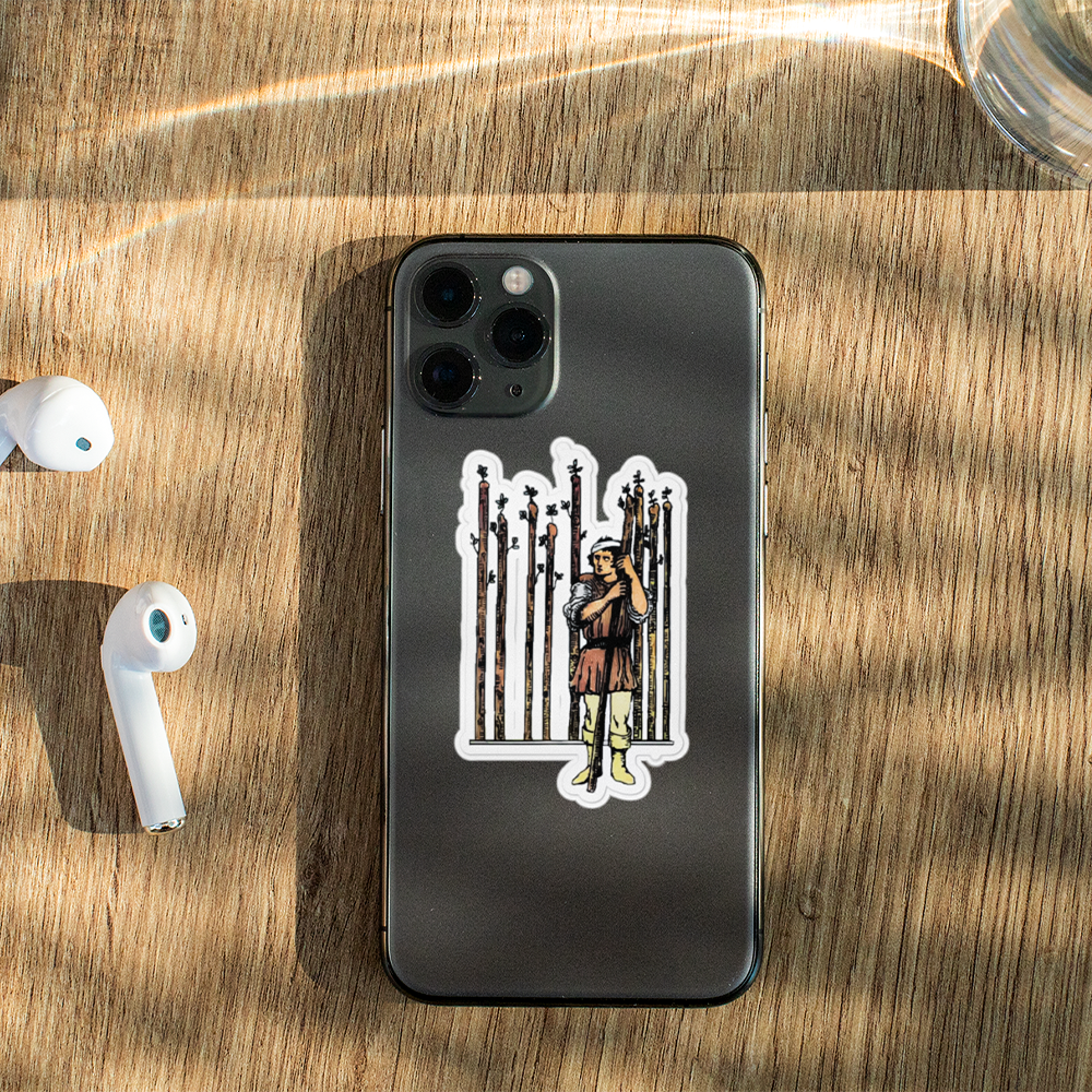 Nine of Wands Bubble-Free Stickers | Apollo Tarot