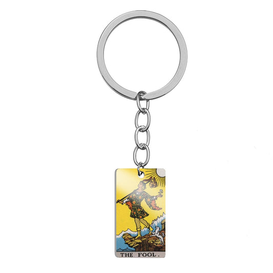 Tarot Card Keychain | Stainless Steel Major Arcana Keyring | Pagan Lucky Amulet | Spiritual Witchy Jewelry Accessories Gift | Apollo Tarot Shop