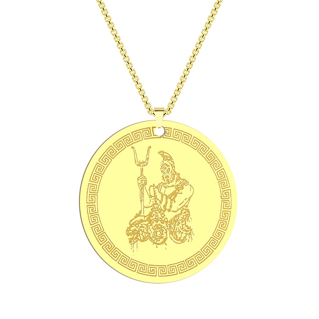 Hades & Cerberus Greek Mythology Necklace | Chthonic God Of The Underworld Pendant | Silver Or Gold-Plated Stainless Steel Charm Jewelry | Apollo Tarot Shop