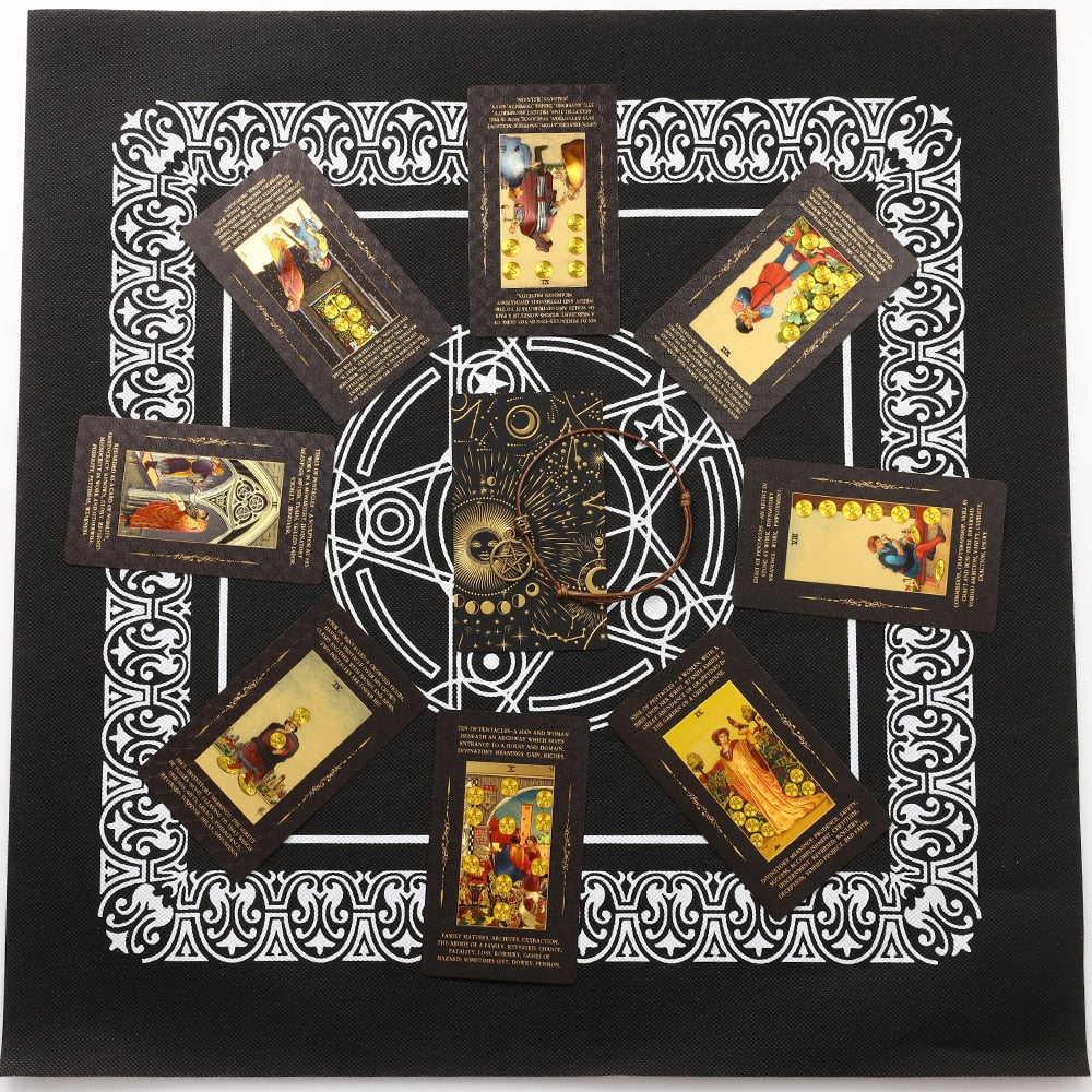 Products Beginner Tarot Deck With Meaning Keywords In Gold Foil Premium Tear-Resistant Cards | Divination Tarot Card Set With English Guidebook For Newbies | Apollo Tarot Shop