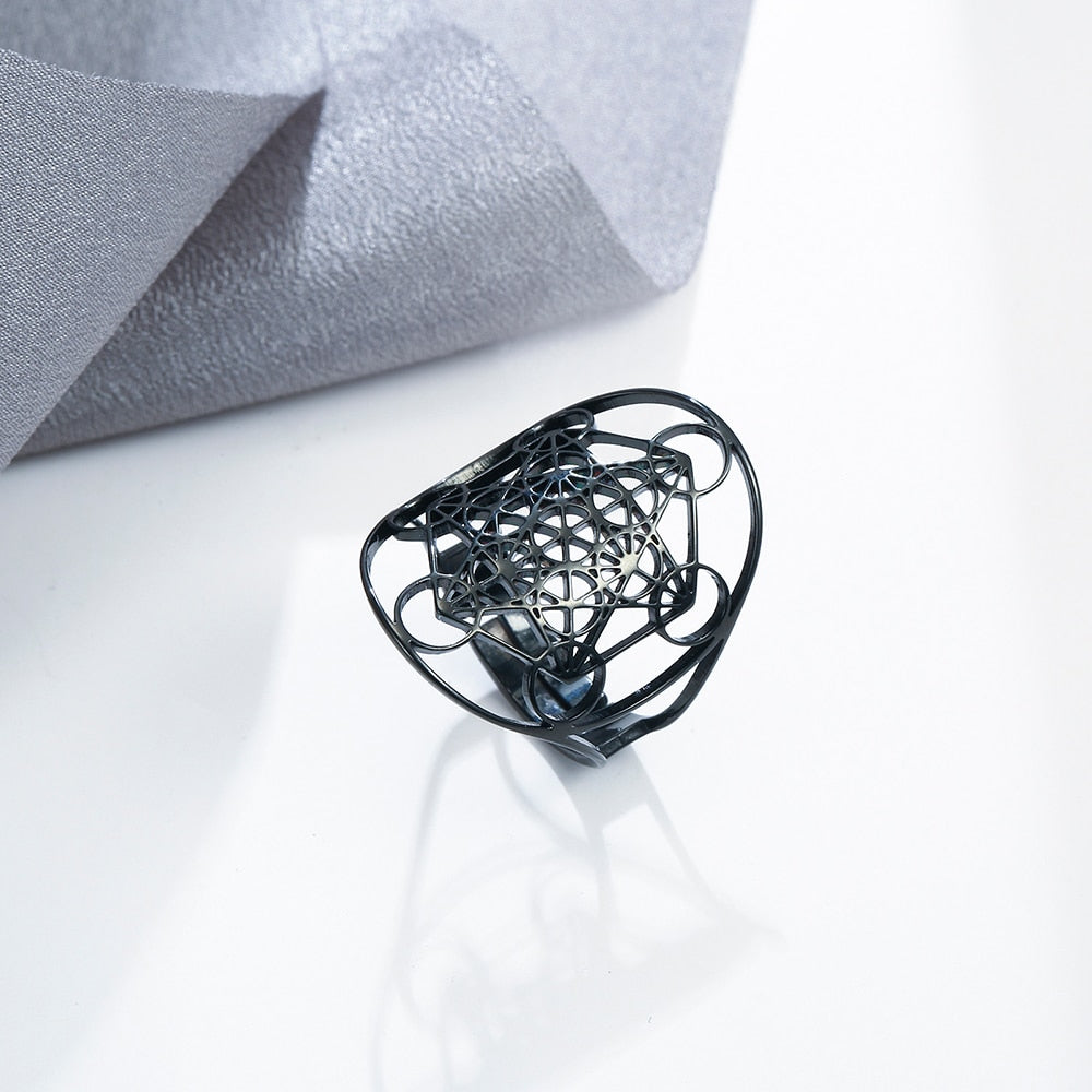 Archangel Metatron Ring | Sacred Geometry Statement Jewelry For Spiritual Women | Angel Sigil Magick Witchy Fashion Accessory | Apollo Tarot Shop