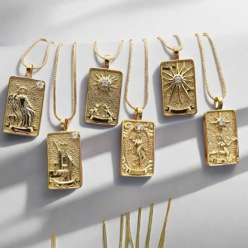 Tarot Necklace | Shiny Tarot Cards Pendant | Apollo Tarot