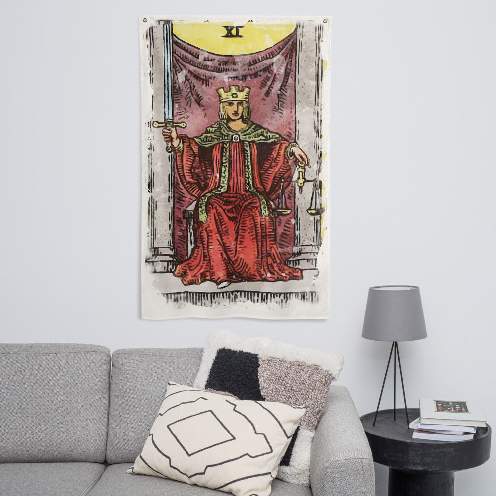 Tarot Tapestry | Justice Tarot Card Wall Flag