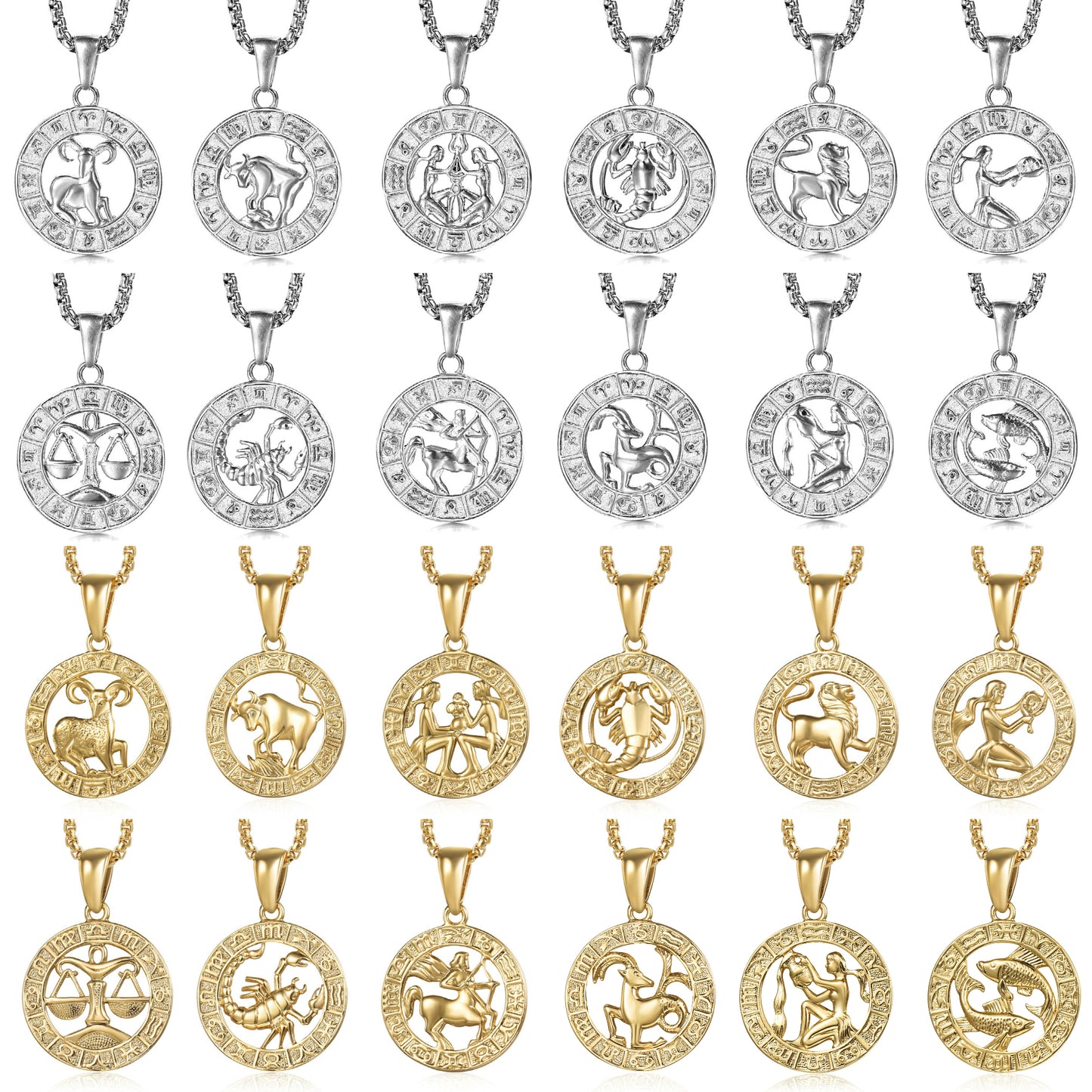 Zodiac Sign Necklace | 12 Constellation Pendants For Spiritual Men & Women | Silver & Gold-Plated Astrology Jewelry | Apollo Tarot Shop