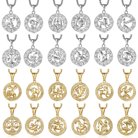 Zodiac Sign Necklace | 12 Constellation Pendants For Spiritual Men & Women | Silver & Gold-Plated Astrology Jewelry | Apollo Tarot Shop