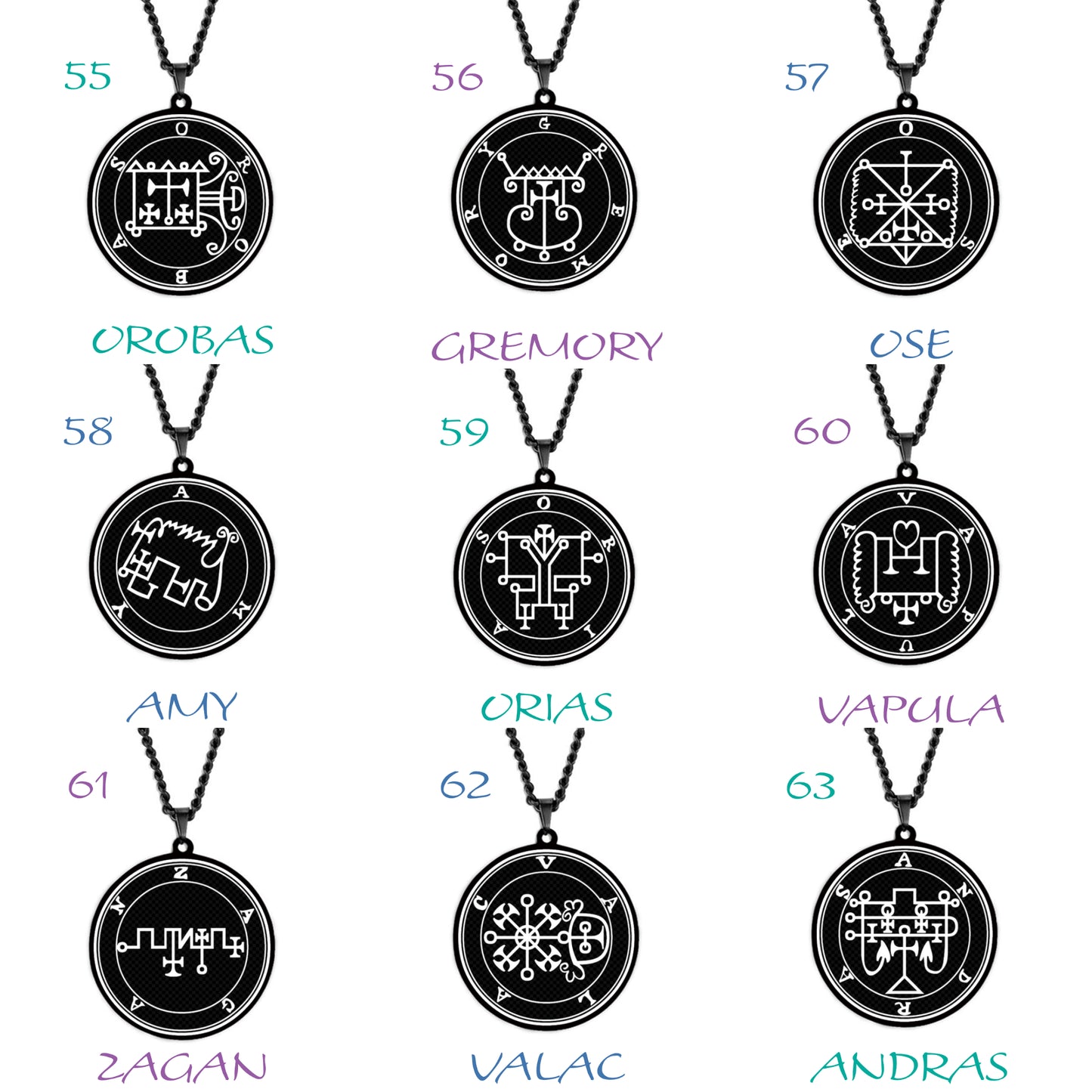 Black Necklace Of Demon Sigil From The Lesser Key Of Solomon | Goetia Magick Goth Pendant | Lemegeton Witchcraft Jewelry For Witchy Men | Apollo Tarot Jewelry Shop