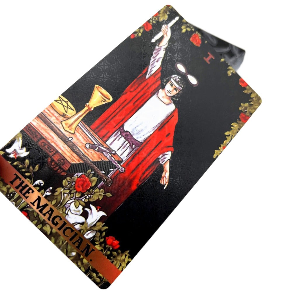 Tarot Deck | RWS-Inspired Plastic Cards Colored In Pink, Blue, Or Black + Cloth Storage Bag + English Guidebook| Premium Divination Witch Gift Set | Apollo Tarot Shop