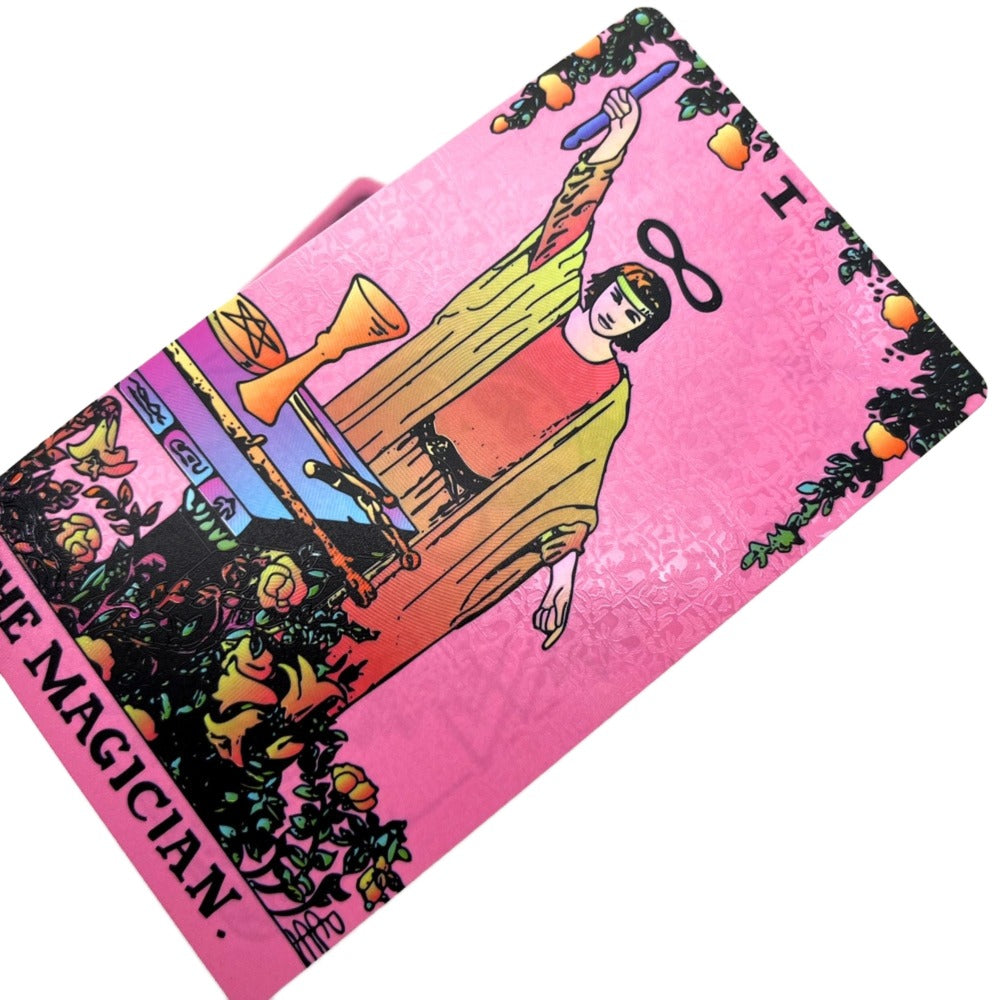 Tarot Deck | RWS-Inspired Plastic Cards Colored In Pink, Blue, Or Black + Cloth Storage Bag + English Guidebook| Premium Divination Witch Gift Set | Apollo Tarot Shop