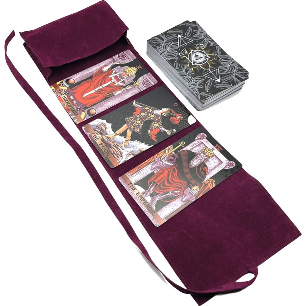 Tarot Deck | RWS-Inspired Plastic Cards Colored In Pink, Blue, Or Black + Cloth Storage Bag + English Guidebook| Premium Divination Witch Gift Set | Apollo Tarot Shop