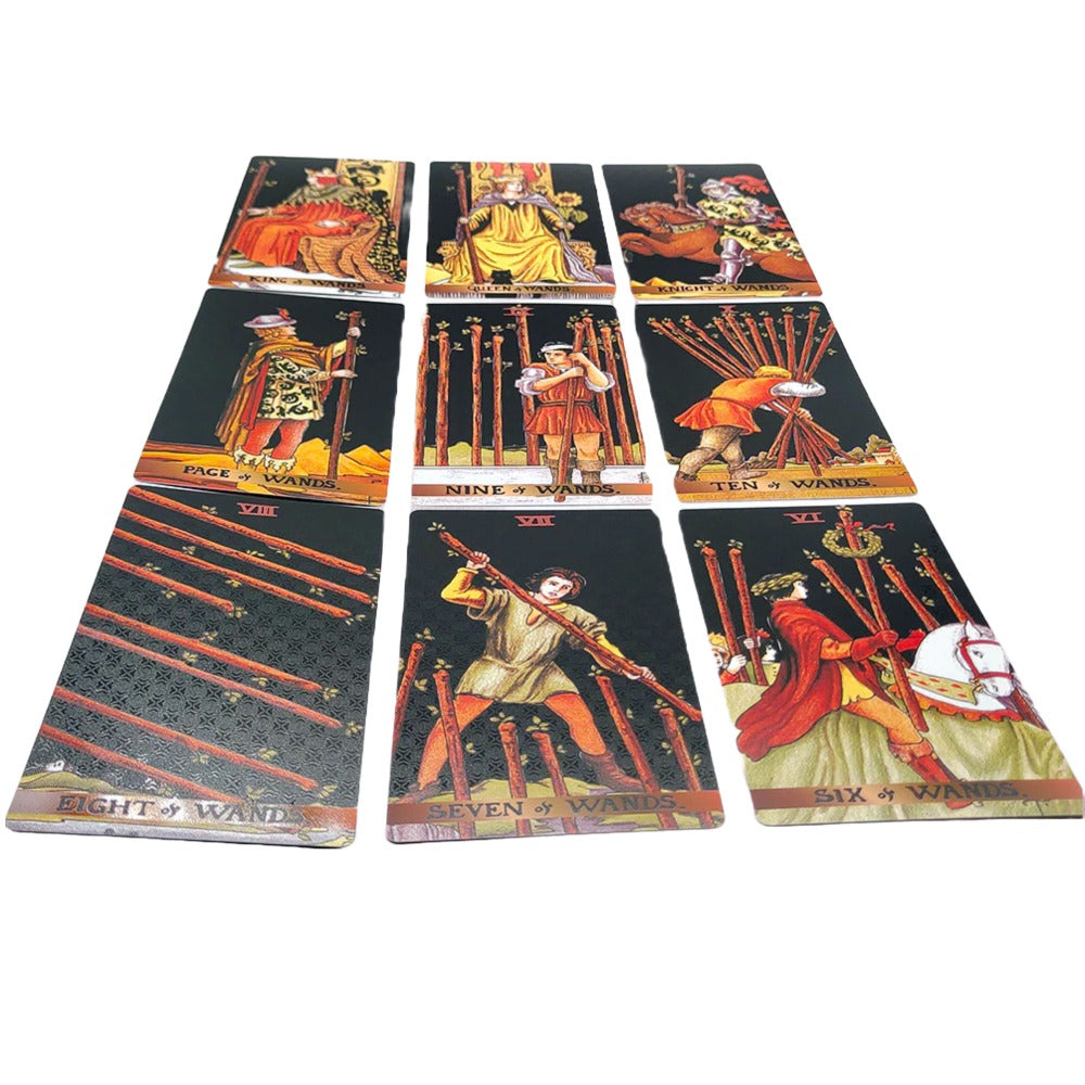 Tarot Deck | RWS-Inspired Plastic Cards Colored In Pink, Blue, Or Black + Cloth Storage Bag + English Guidebook| Premium Divination Witch Gift Set | Apollo Tarot Shop