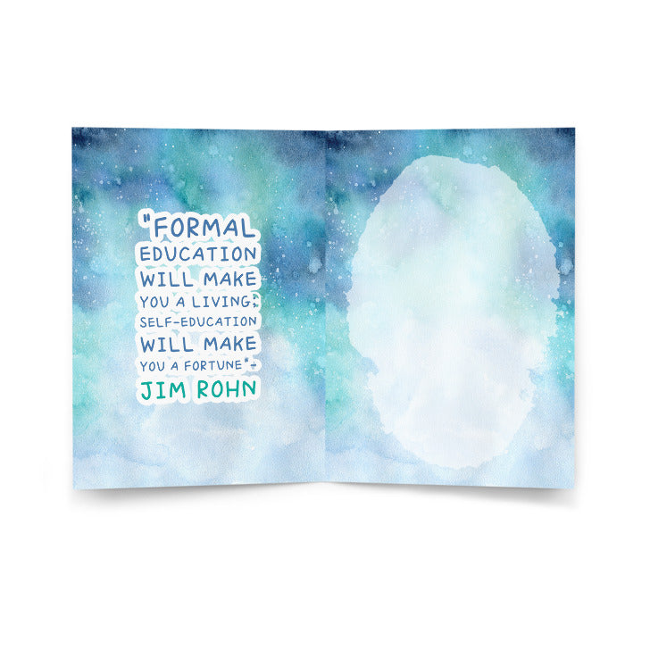 Greeting Card Of The Page Of Pentacles Tarot Card For Freshman Or Graduating Students | Apollo Tarot Shop