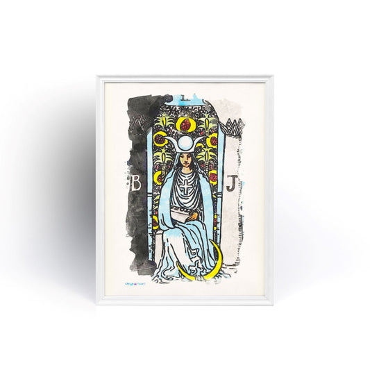 Watercolor Of The High Priestess Tarot Card | Unframed Poster | Apollo Tarot