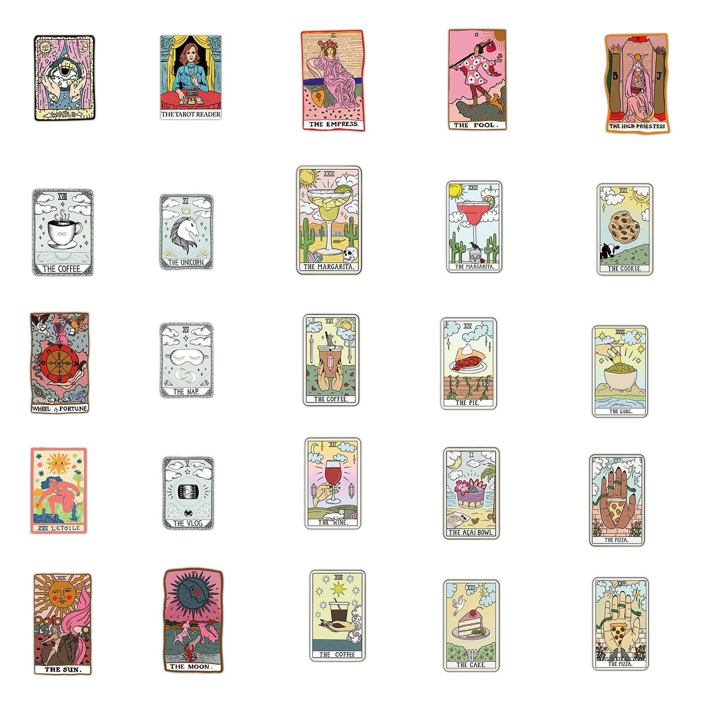 Comic Tarot Cards Stickers Pack | Apollo Tarot