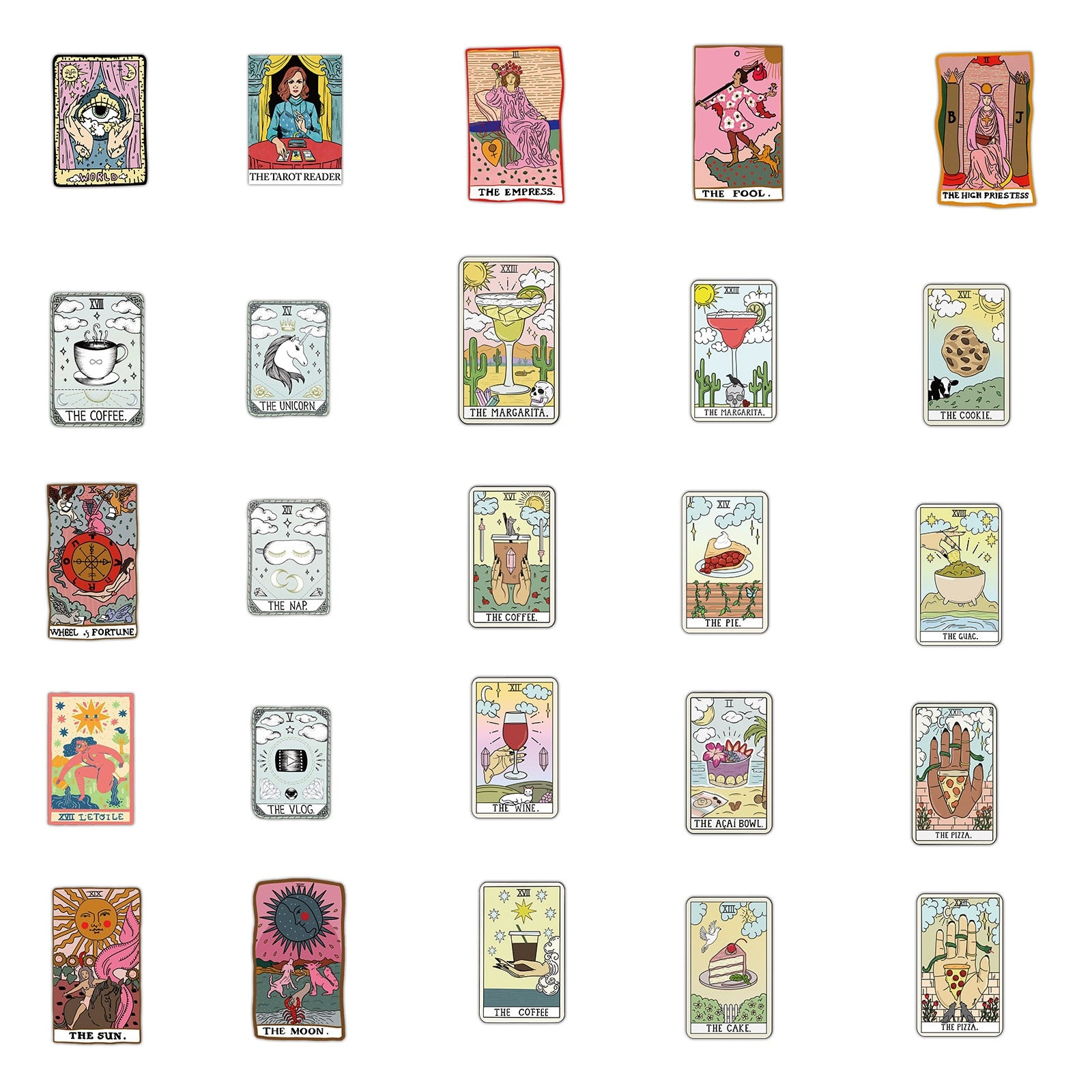 Comic Tarot Cards Stickers Pack | Apollo Tarot