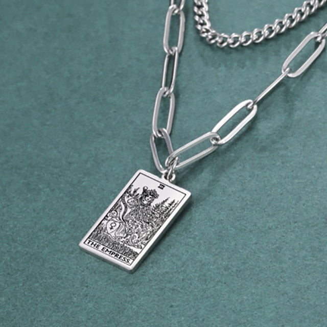 Tarot Necklace | Petit Major Arcana Pendant | Double Layer Chain | Apollo Tarot