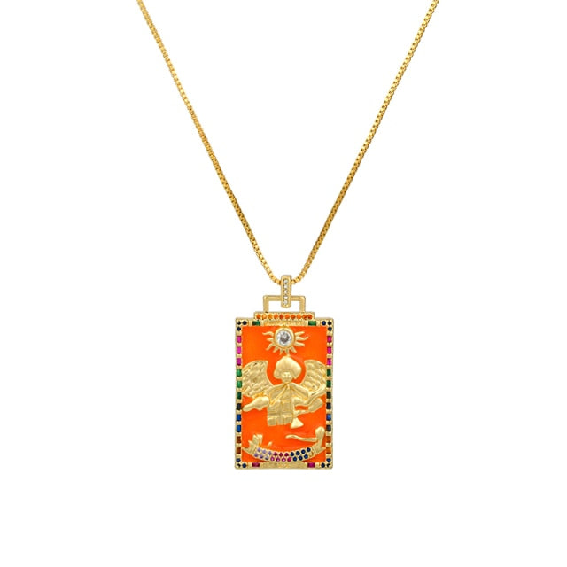 Enamel Tarot Cards Necklace | Apollo Tarot
