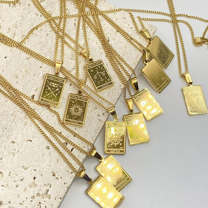 Tarot Necklace | Major Arcana Minimalist Pendant | Tarot Card Jewelry | Apollo Tarot