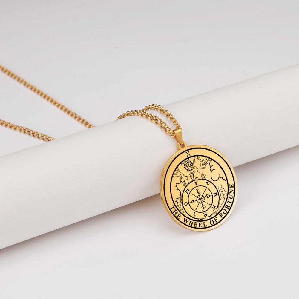 Round Tarot Card Necklace | Major Arcana Amulet Pendants | Apollo Tarot