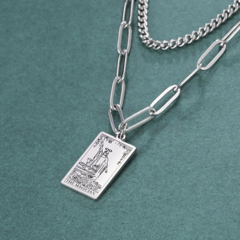 Tarot Necklace | Petit Major Arcana Pendant | Double Layer Chain | Apollo Tarot
