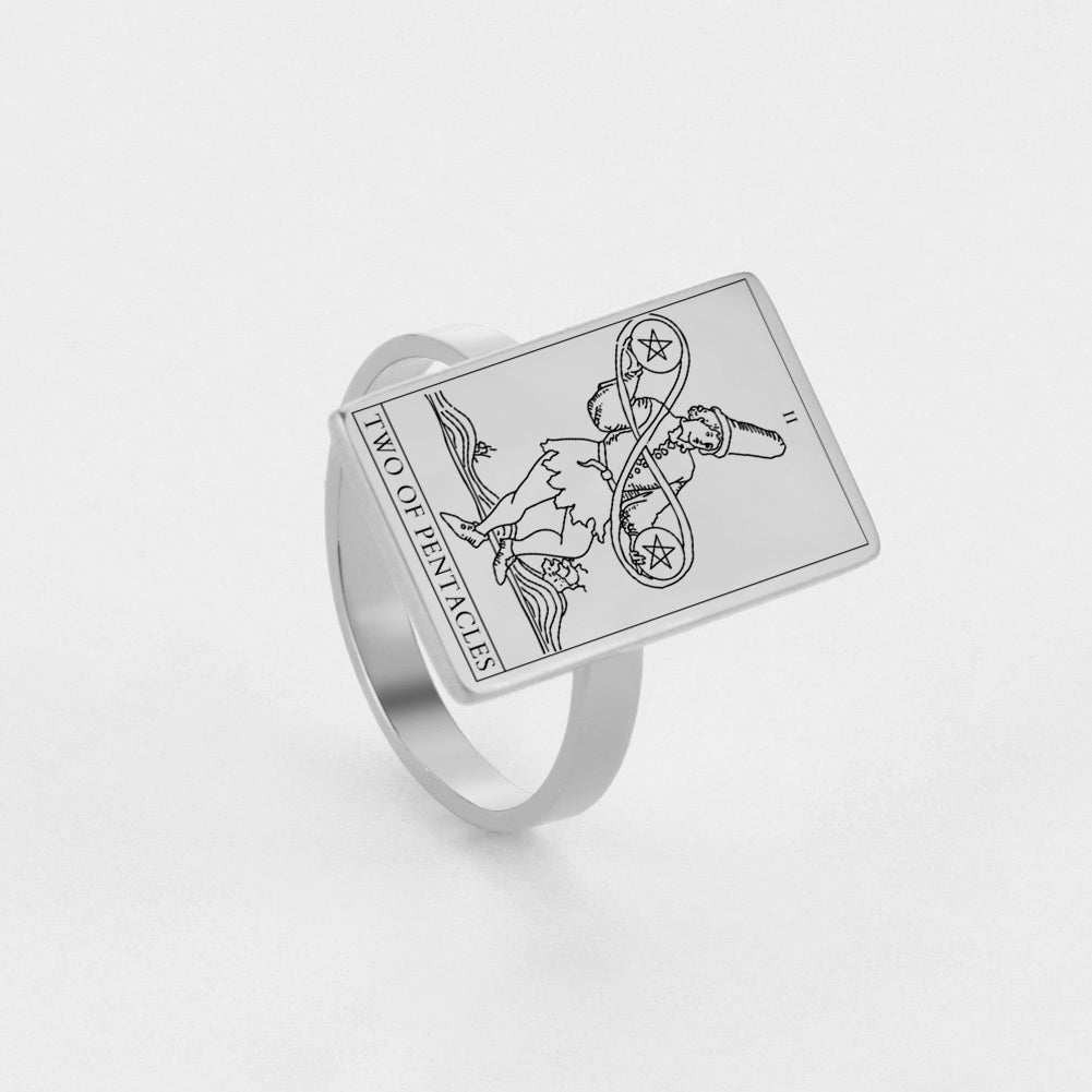 Silver Tarot Ring | Suit of Pentacles Rider-Waite-Smith Cards | Apollo Tarot