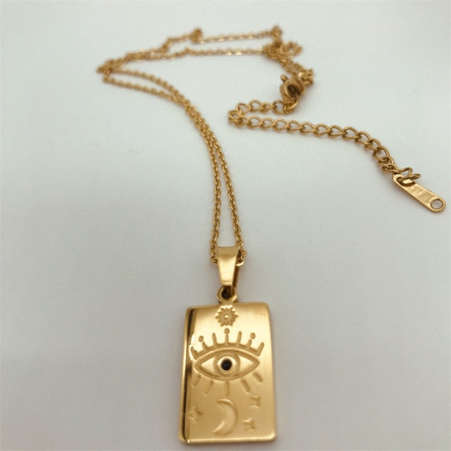 Tarot Card Pendant for Women | Gold Plated Stainless Steel Necklaces | Zodiac Jewelry Gifts | Apollo Tarot