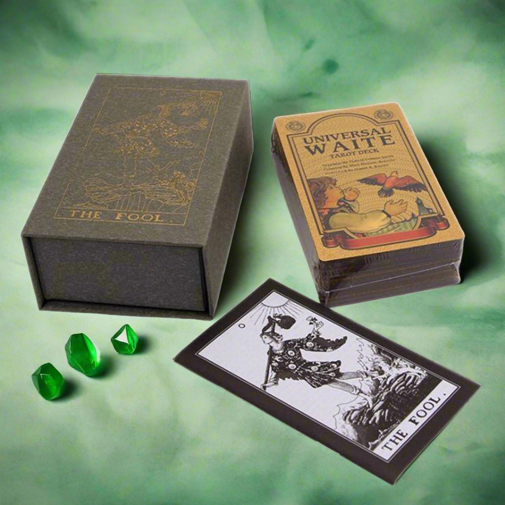 Gold Foil Tarot Deck | Premium Luxury Holographic Divination Cards | Best Tarot Deck For Beginners - Cardboard Tuck Box Gold Foil Tarot Deck | Premium Luxury Holographic Divination Cards | Best Tarot Deck For Beginners - Cardboard Tuck Box