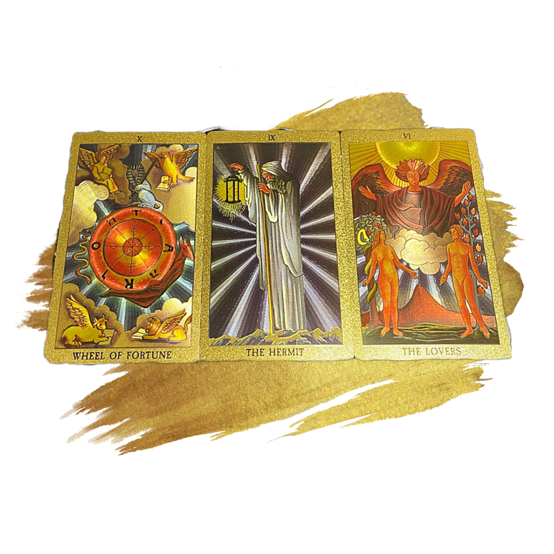 Gold Foil Tarot Cards Deck In Economic Tuck Box With Colored English Guidebook For Beginners | RWS-Inspired Premium Plastic Card Divination Gift Set | Apollo Tarot Shop