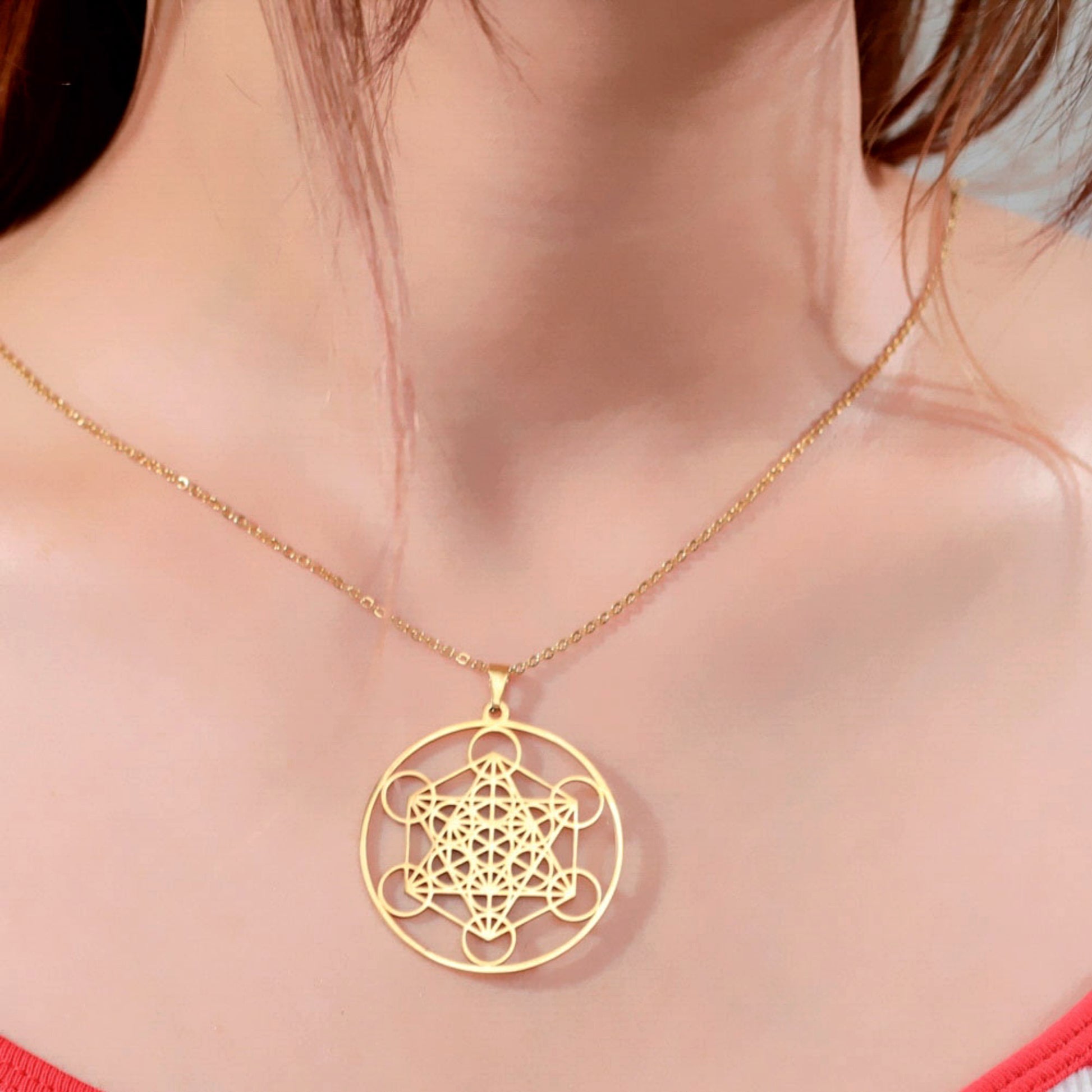 Archangel Metatron Sigil Necklace | Sacred Geometry Angel Seal Pendant | Solomon Spiritual Jewelry | Apollo Tarot Shop