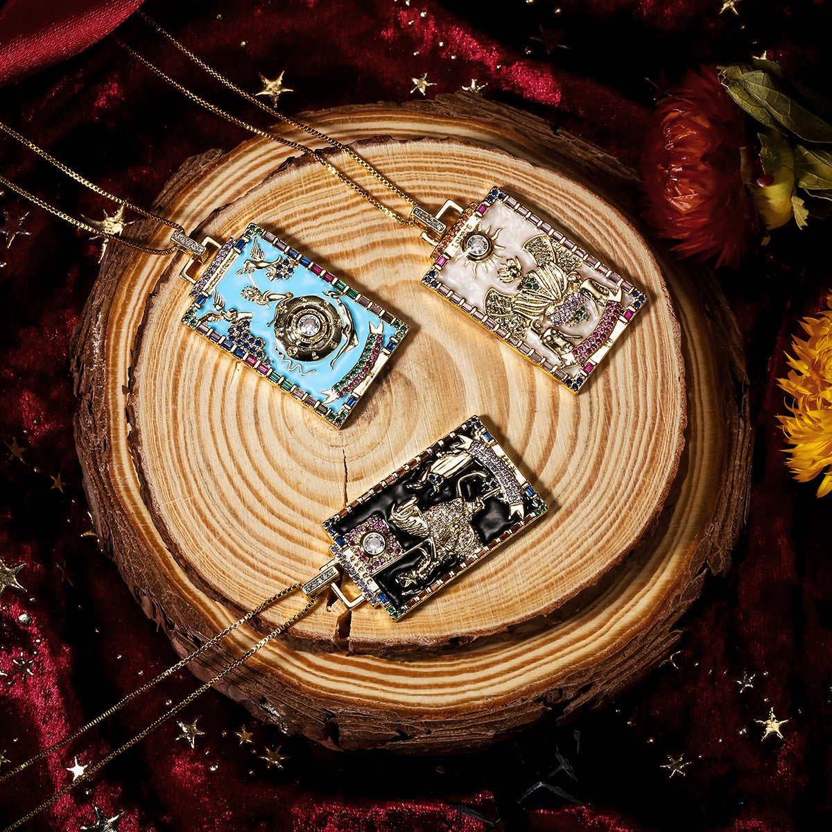 Enamel Tarot Cards Necklace | Apollo Tarot