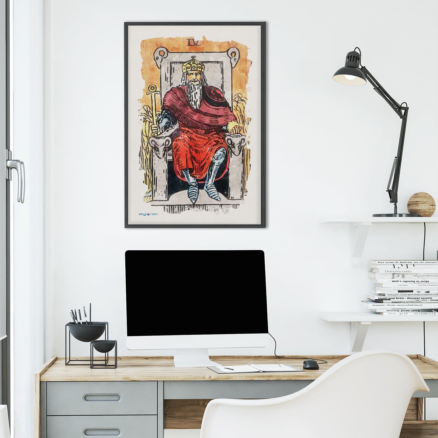 Watercolor Of The Emperor Tarot Card | Framed Fine-Art Print | Apollo Tarot