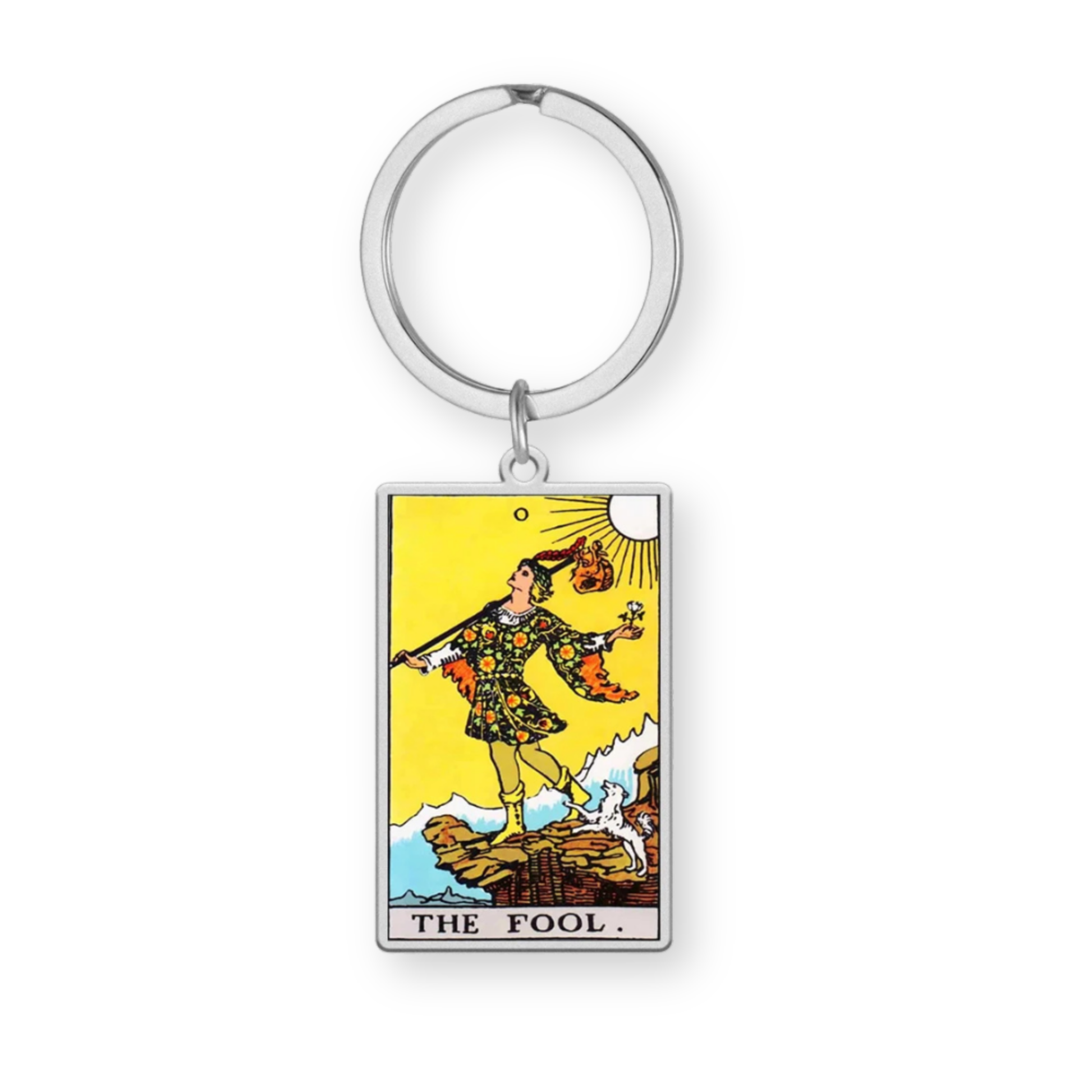 Tarot Card Keychain • Collectable Colored Waite-Style Cards Keyring With Engraved Stainless Steel Pendants • Apollo Tarot Shop