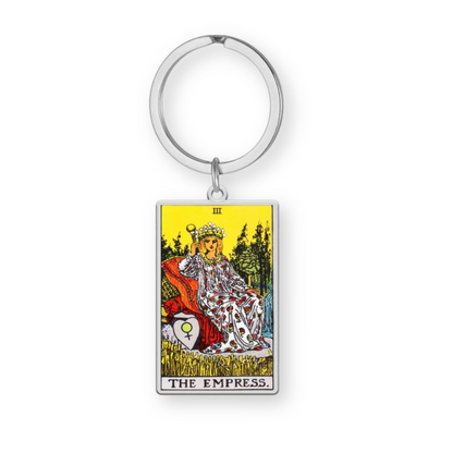 Tarot Card Keychain • Collectable Colored Waite-Style Cards Keyring With Engraved Stainless Steel Pendants • Apollo Tarot Shop